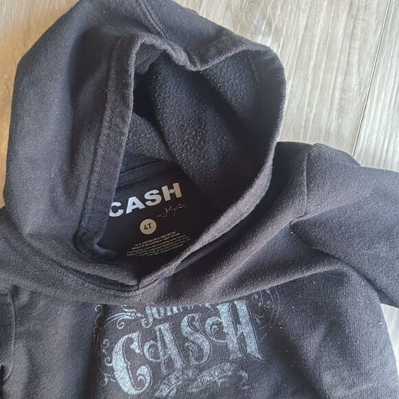 Johnny Cash Man in Black Hoodie Sweatshirt 4T Toddler - Picture 4 of 4